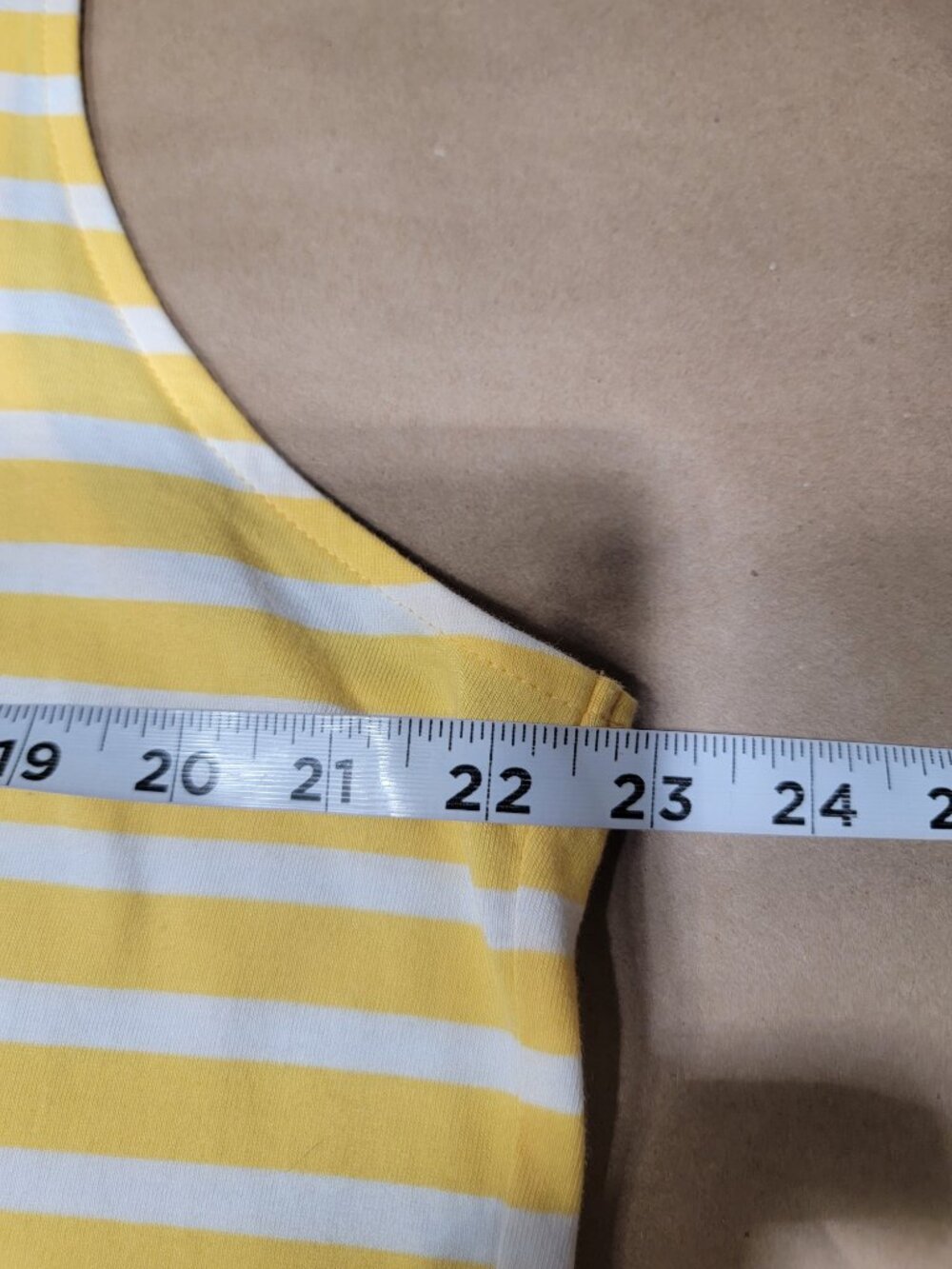 Coral Bay Size XL Yellow & White Striped V-Notch Neckline Sleeveless Top - Picture 7 of 10